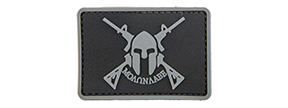 Molon Labe Spartan with Two Rifles PVC Patch (Color: Black)