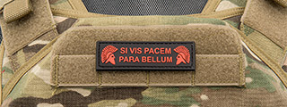 Molon Labe "Si Vis Pacem Para Bellum" PVC Patch (Color: Red)
