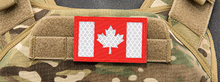 Reflective Canadian Flag Patch (Color: Red and White)