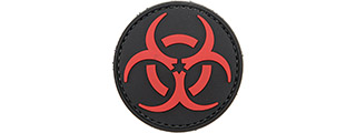 Round Biohazard PVC Patch (Color: Black and Red)