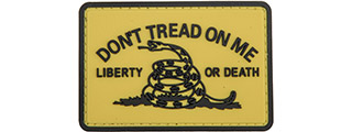 "Don't Tread on Me Liberty or Death" PVC Patch (Color: Yellow)