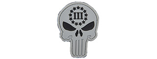 Punisher with Three Percenter PVC Patch (Color: Light Gray)
