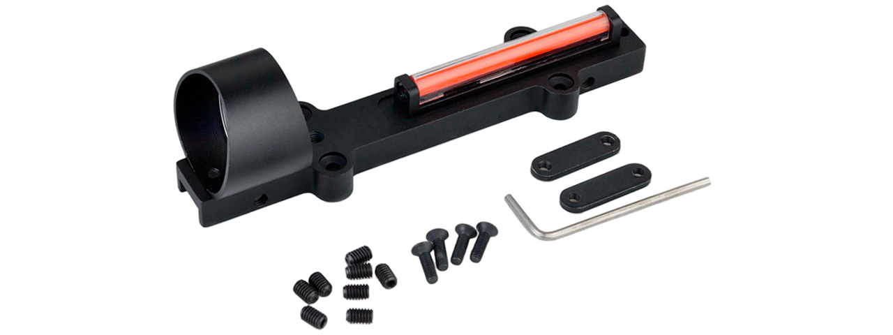 Ranger Armory 1x28mm Fiber Red Dot Sight Scope for Rib Rail Shotguns (Color: Black) - Click Image to Close