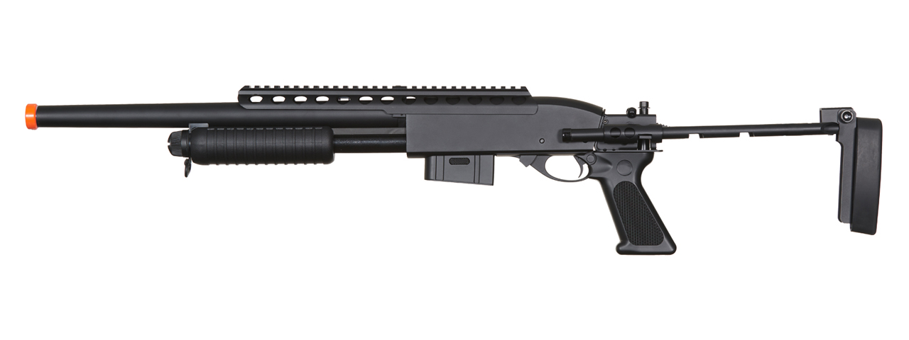 Atlas Custom Works Bravo Full Metal M870 Tactical Tac Shot Airsoft Shotgun (Color: Black)