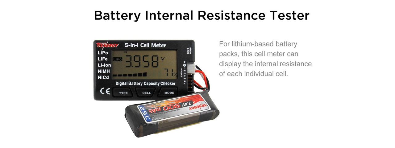 Tenergy 5-in-1 Intelligent Digital Cell Meter - Click Image to Close