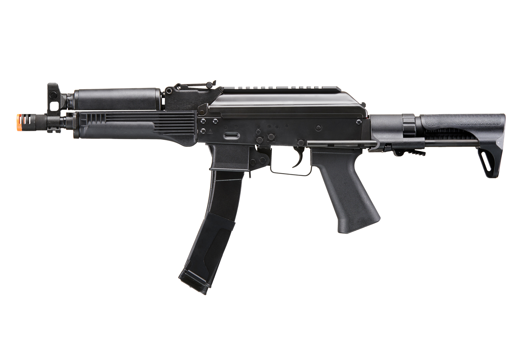 LCT 9mm PP-19 PDW AK Airsoft Electric Blowback Rifle w/ Polymer Handguard (Color: Black) - Click Image to Close