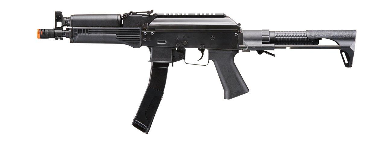 LCT 9mm PP-19 PDW AK Airsoft Electric Blowback Rifle w/ Polymer Handguard (Color: Black) - Click Image to Close