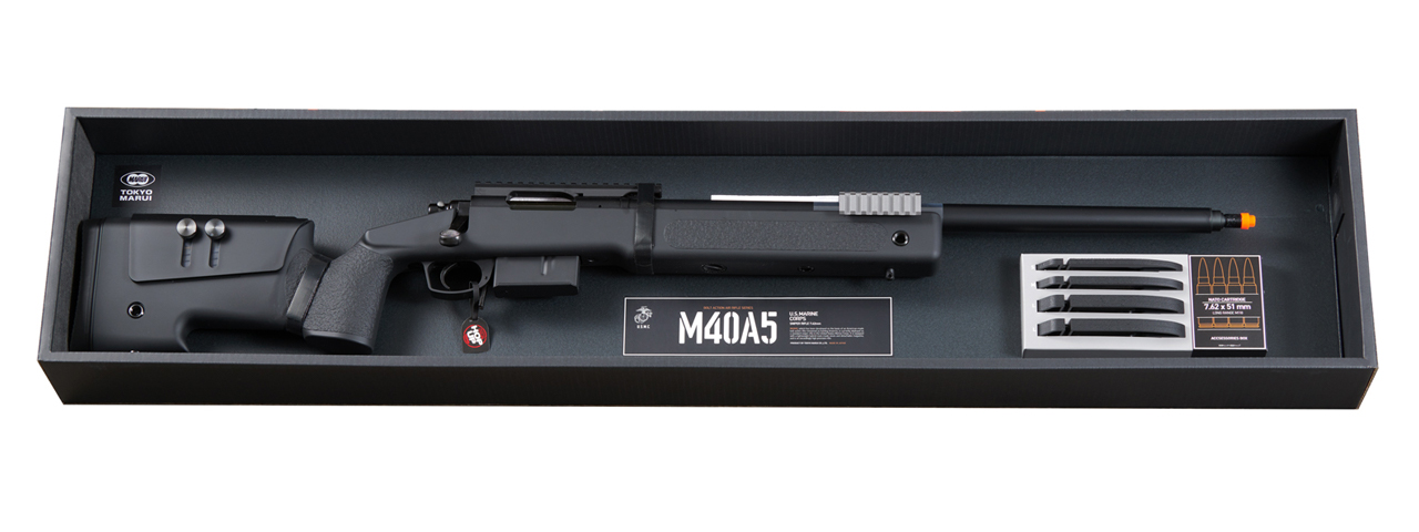 Tokyo Marui M40A5 Bolt Action Airsoft Sniper Rifle (Color: Black) - Click Image to Close