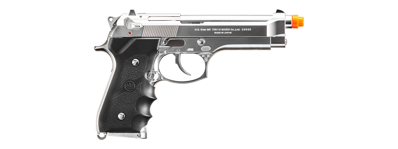 Tokyo Marui M92F Chrome Stainless Finishing Airsoft Gas Blowback Pistol (Color: Chrome) - Click Image to Close