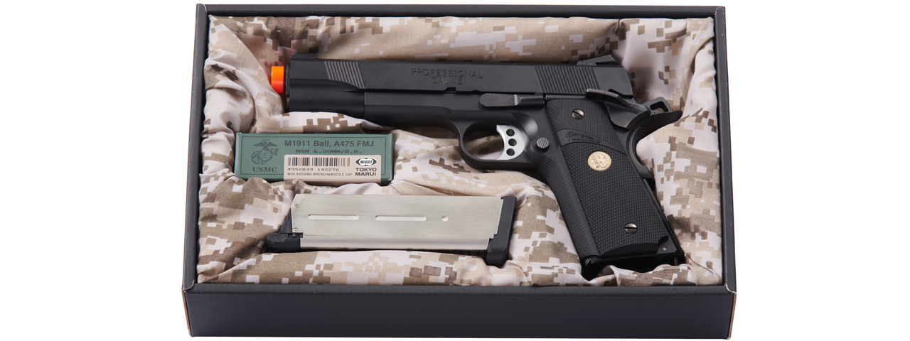 Tokyo Marui 1911 MEU Airsoft Gas Blowback Pistol (Color: Black) - Click Image to Close