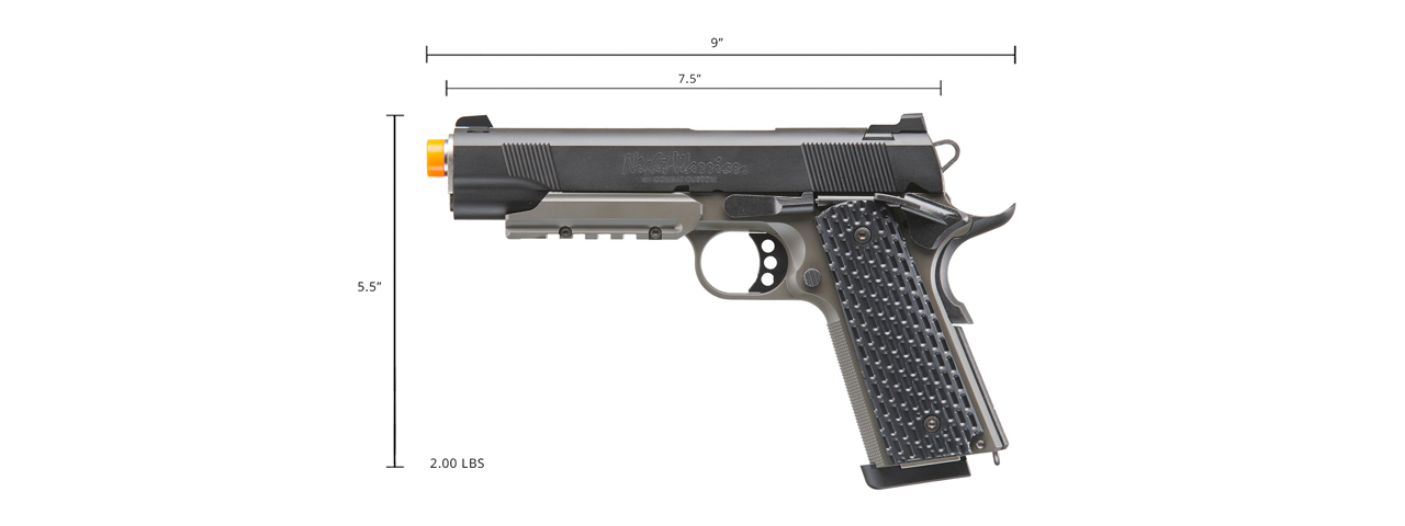 Tokyo Marui Night Warrior 1911 Hi-Kick Gas Blowback Airsoft Pistol (Color: Black & Gray)