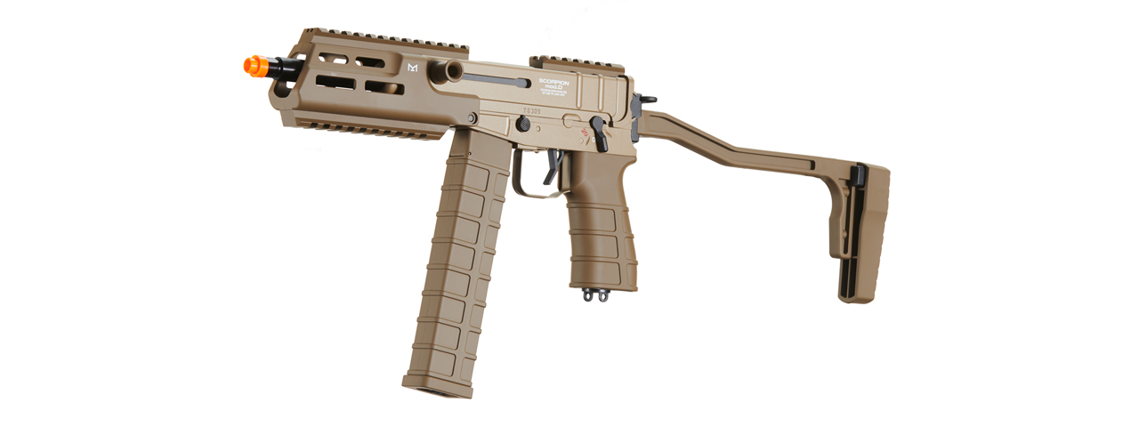 Tokyo Marui Scorpion Mod D Airsoft Electric Sub Machine Gun (Color: Flat Dark Earth) - Click Image to Close