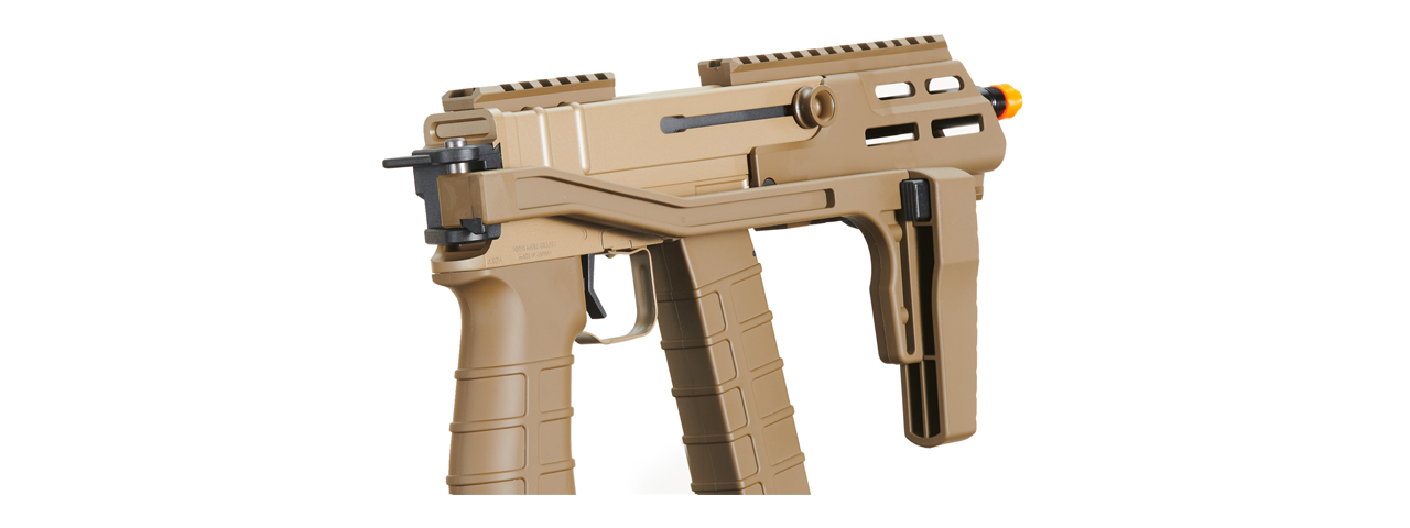 Tokyo Marui Scorpion Mod D Airsoft Electric Sub Machine Gun (Color: Flat Dark Earth) - Click Image to Close