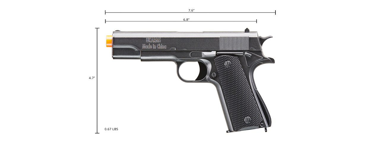 UK Arms 1911 Alloy Series Spring Airsoft Pistol (Color: Silver Gray)
