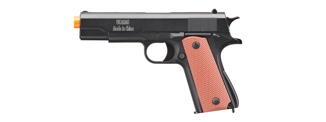 UK Arms 1911 Alloy Series Spring Airsoft Pistol (Color: Black / Brown)