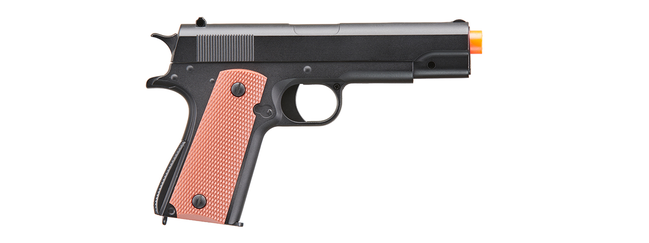 UK Arms 1911 Alloy Series Spring Airsoft Pistol (Color: Black / Brown)