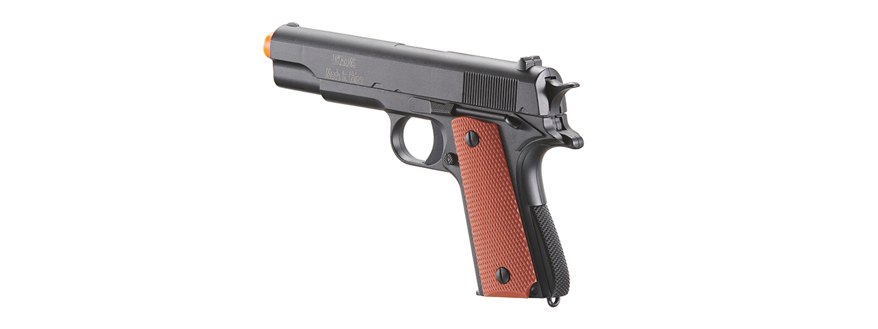 UK Arms 1911 Alloy Series Spring Airsoft Pistol (Color: Black / Brown)