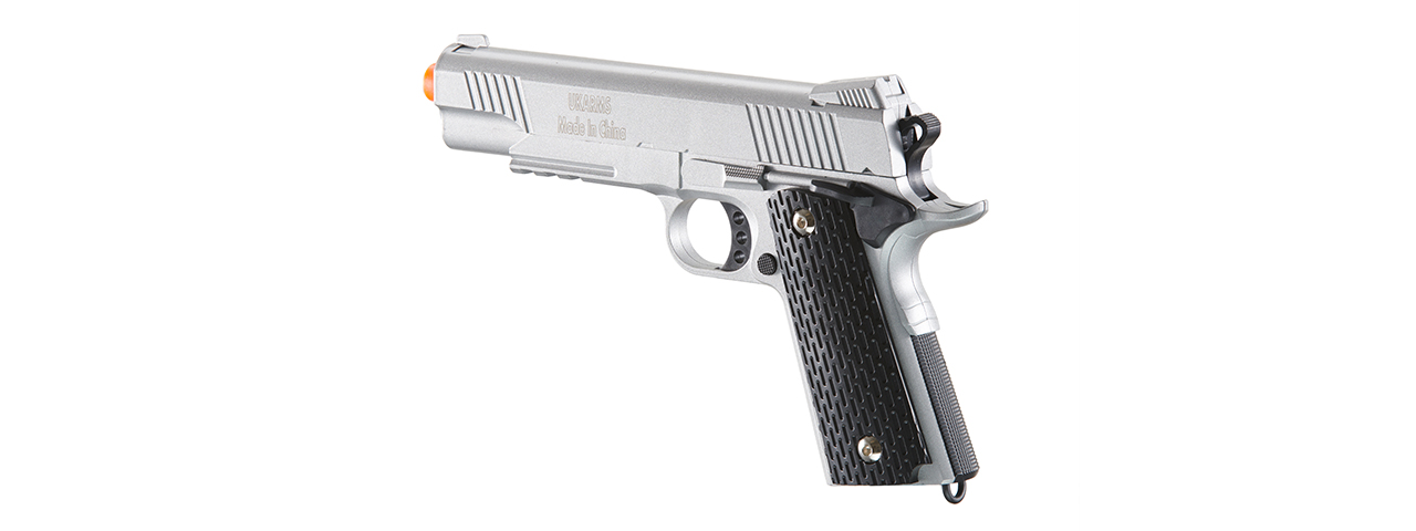 UK Arms 1911 Alloy Series Spring Airsoft Pistol w/ Under Barrel Rail (Color: Black / Brown)