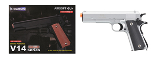 UK Arms Full Size 1911 Alloy Series Spring Airsoft Pistol (Color: Silver)