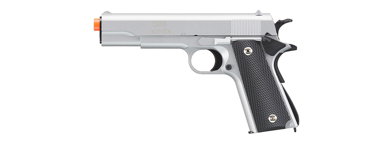 UK Arms Full Size 1911 Alloy Series Spring Airsoft Pistol (Color: Silver) - Click Image to Close