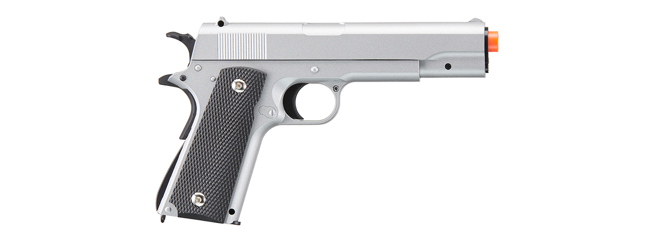 UK Arms Full Size 1911 Alloy Series Spring Airsoft Pistol (Color: Silver)