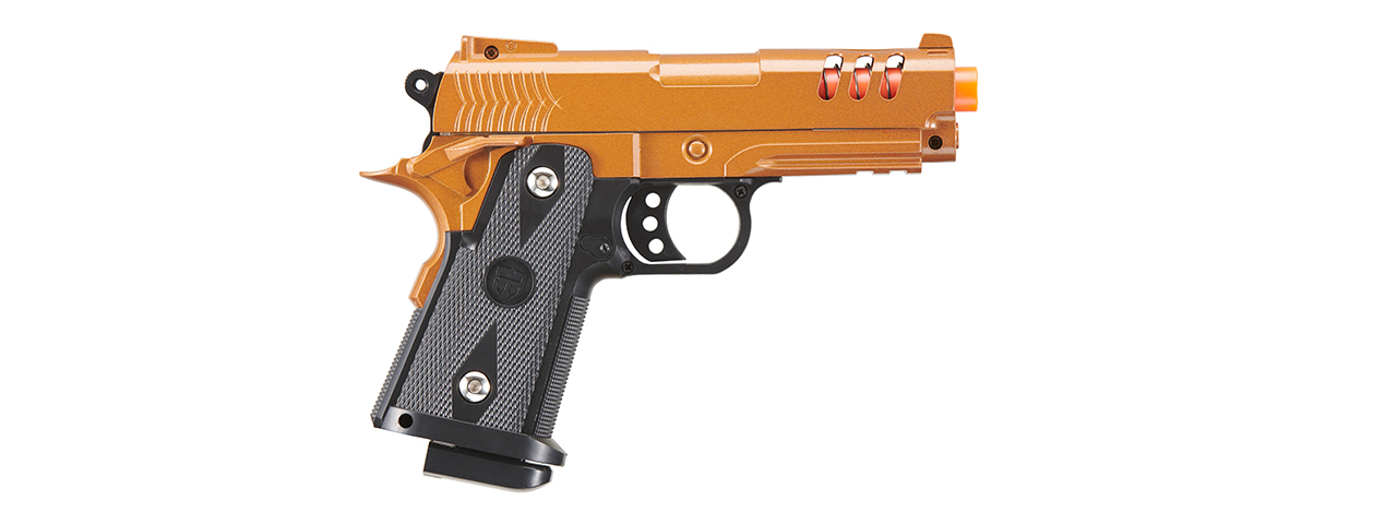 UK Arms 2011 Compact Heavyweight Series Airsoft Spring Pistol (Color: Gold) - Click Image to Close