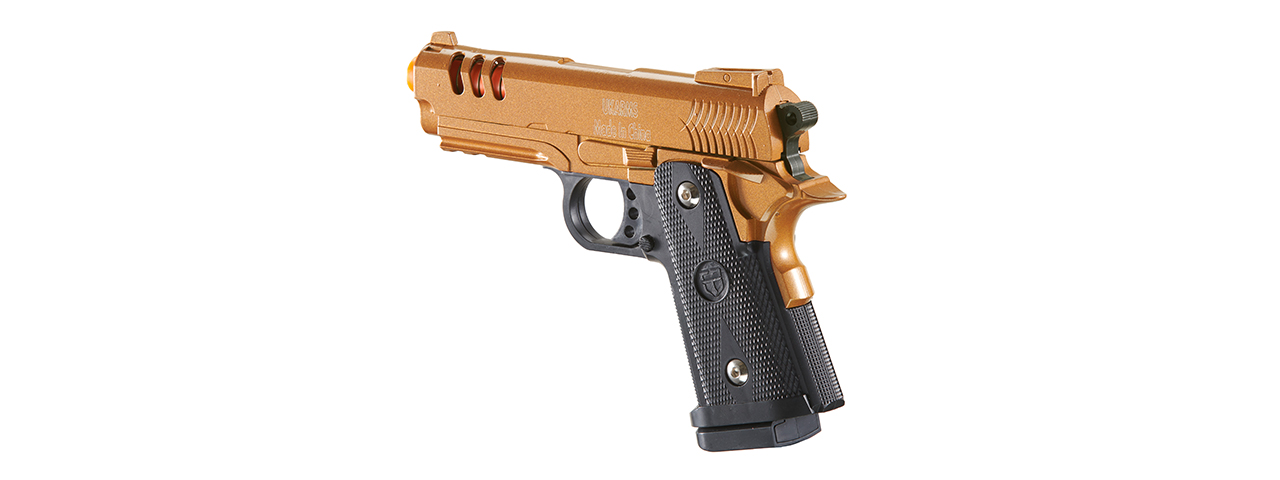 UK Arms 2011 Compact Heavyweight Series Airsoft Spring Pistol (Color: Gold)