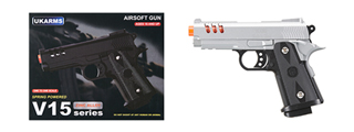 UK Arms 2011 Compact Heavyweight Series Airsoft Spring Pistol (Color: Silver)