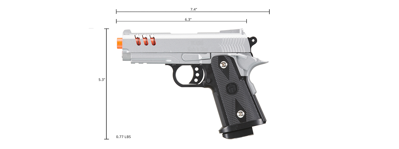 UK Arms 2011 Compact Heavyweight Series Airsoft Spring Pistol (Color: Silver)