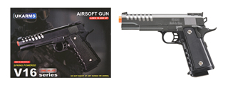 UK Arms 2011 Alloy Series Spring Airsoft Pistol w/ Vented Slide (Color: Silver Gray)