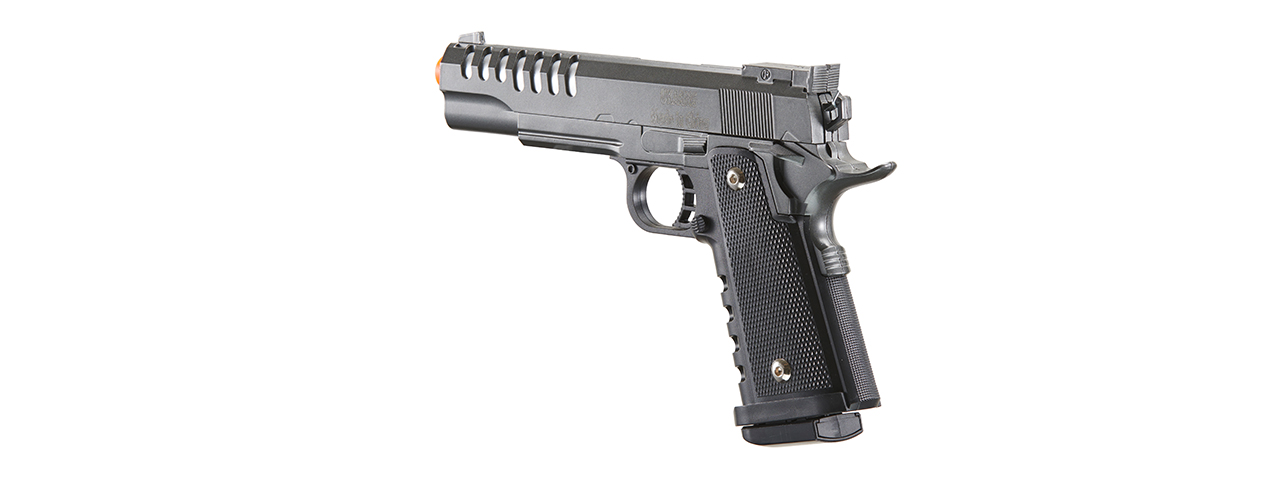 UK Arms 2011 Alloy Series Spring Airsoft Pistol w/ Vented Slide (Color: Silver Gray) - Click Image to Close