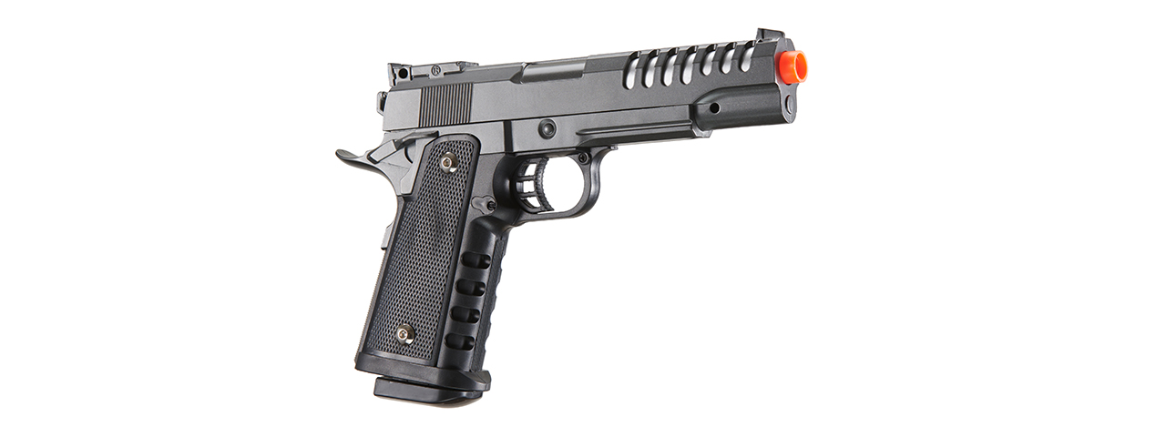 UK Arms 2011 Alloy Series Spring Airsoft Pistol w/ Vented Slide (Color: Silver Gray) - Click Image to Close