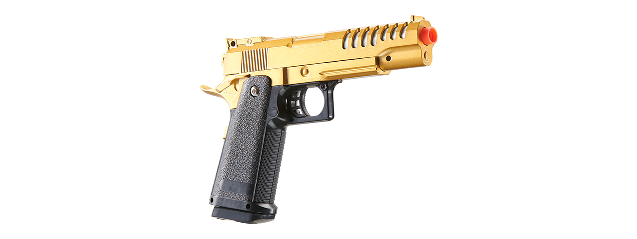 UK Arms 2011 Alloy Series Spring Airsoft Pistol w/ Wavey Stippling (Color: Gold)