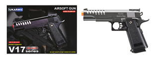 UK Arms 2011 Alloy Series Airsoft Pistol w/ Wavey Stippling (Color: Silver Gray)