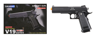 UK Arms 2011 Alloy Series Spring Airsoft Pistol (Color: Black)