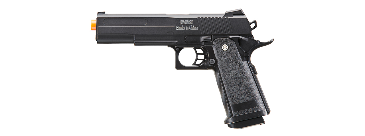 UK Arms 2011 Alloy Series Spring Airsoft Pistol (Color: Black)