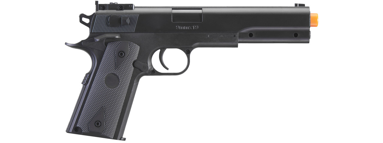 UK Arms M1911 Spring Powered Airsoft Pistol (Color: Black) - Click Image to Close