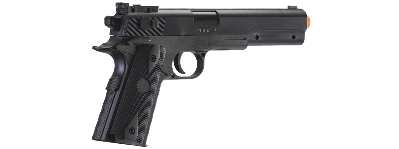 UK Arms M1911 Spring Powered Airsoft Pistol (Color: Black) - Click Image to Close