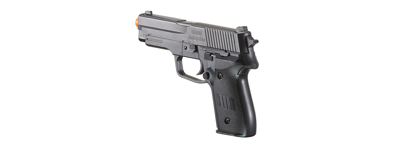 UK Arms P228 Plastic Spring Powered Airsoft Pistol (Color: Black) - Click Image to Close
