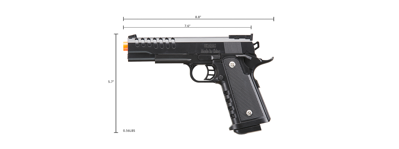 UK Arms 2011 Heavyweight Series Airsoft Spring Pistol (Color: Black) - Click Image to Close