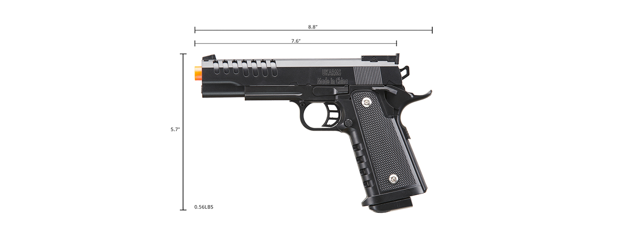 UK Arms 2011 Heavyweight Series Airsoft Spring Pistol (Color: Black)