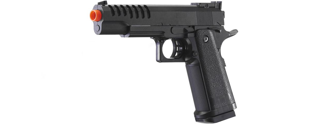 UK Arms M1911 Custom Plastic Spring Airsoft Pistol (Color: Black) - Click Image to Close