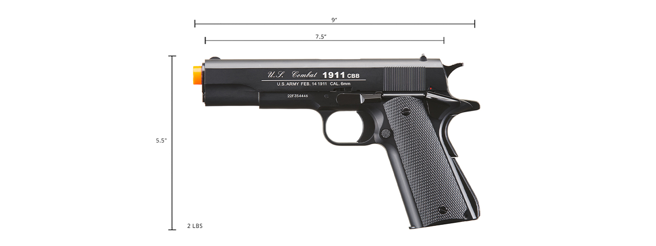 WinGun Full Metal Sport 613 1911 CO2 Half Blowback Pistol (Color: Black) - Click Image to Close