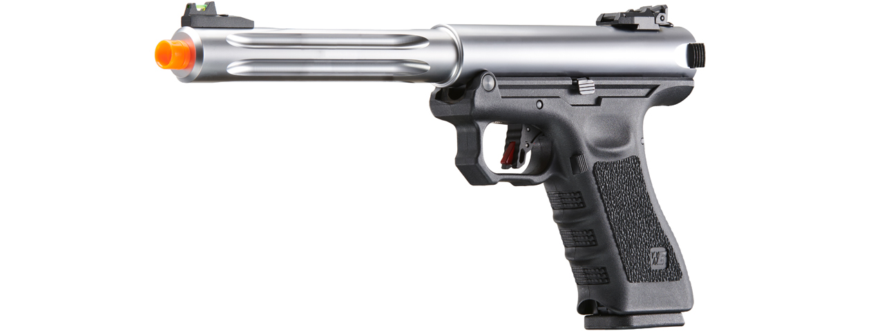 WE-Tech Galaxy Select Fire Premium L Gas Blowback Pistol (Color: Silver) - Click Image to Close