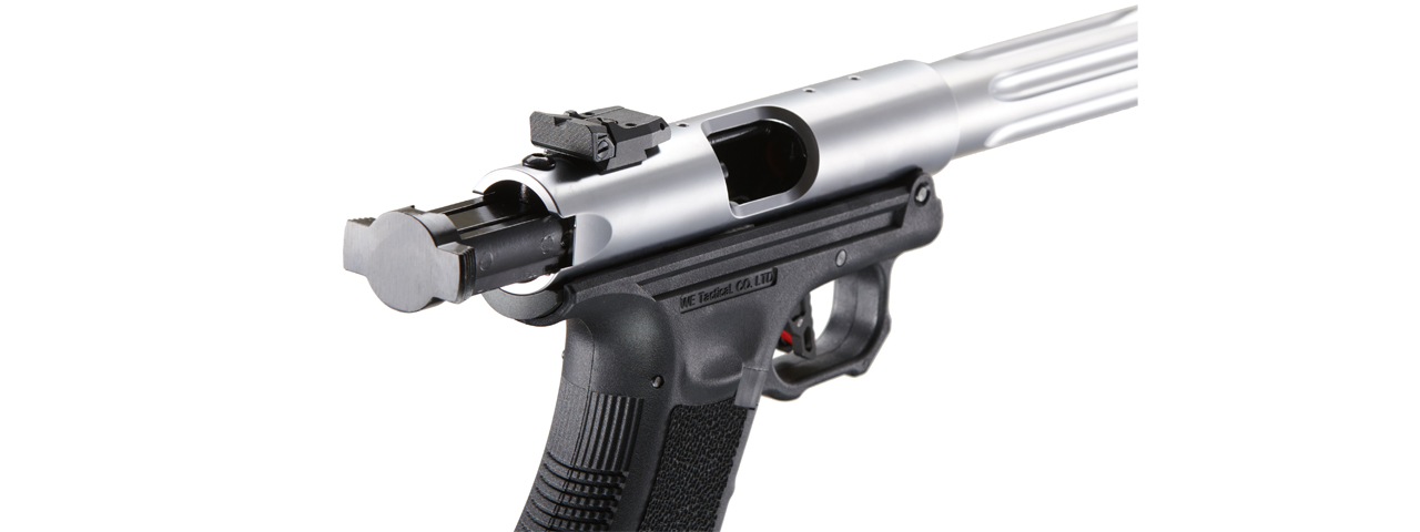 WE-Tech Galaxy Select Fire Premium L Gas Blowback Pistol (Color: Silver) - Click Image to Close