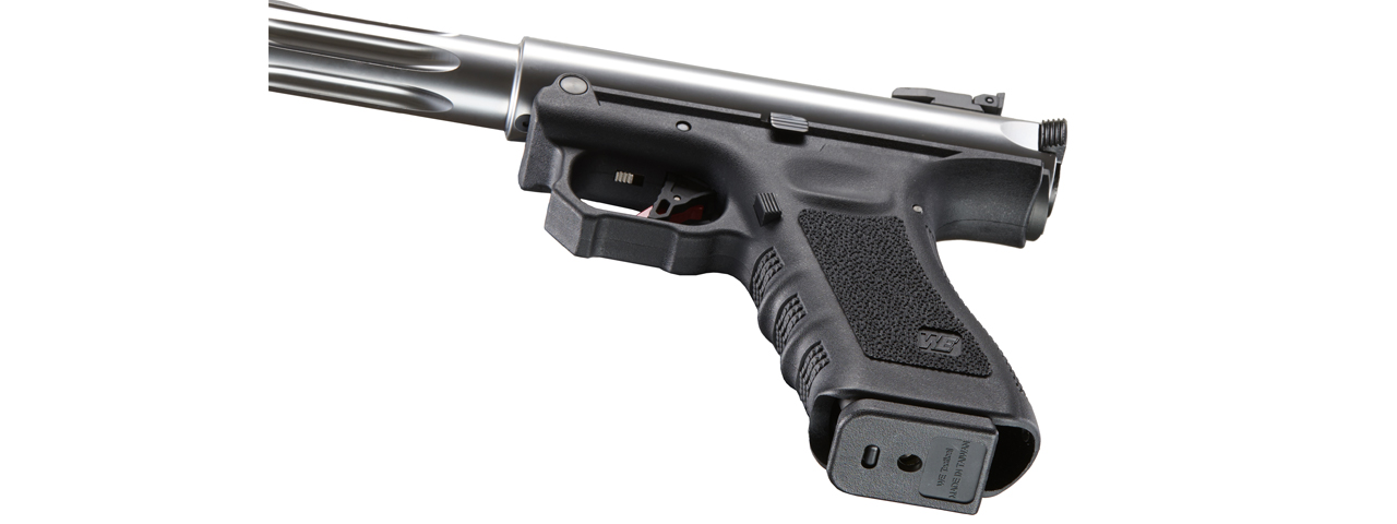 WE-Tech Galaxy Select Fire Premium L Gas Blowback Pistol (Color: Silver) - Click Image to Close