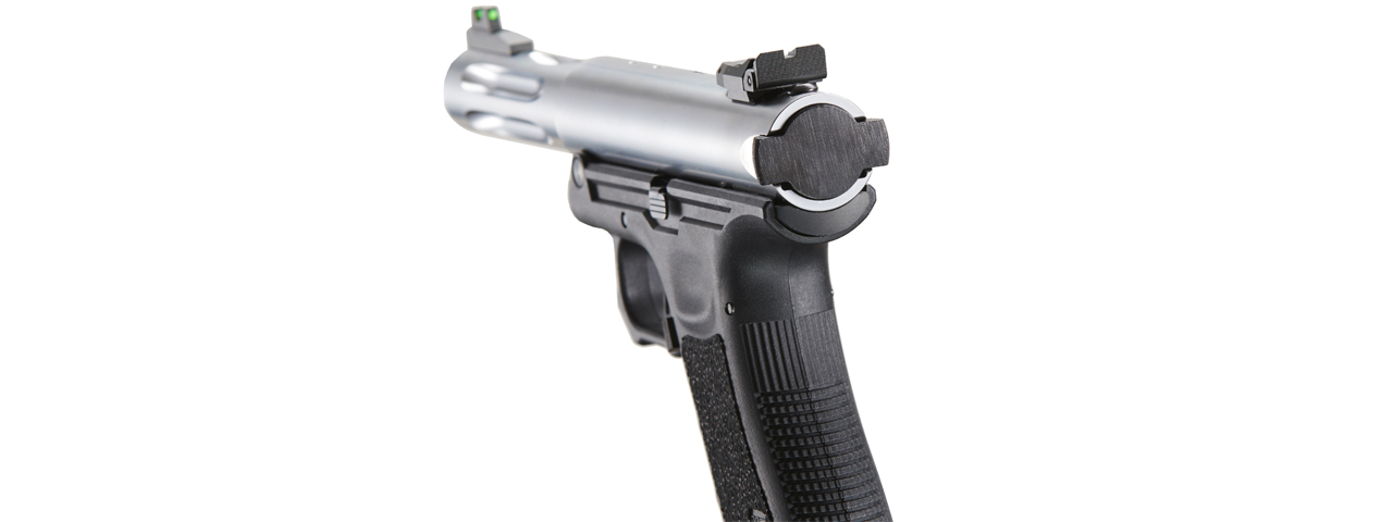 WE-Tech Galaxy Select Fire Premium L Gas Blowback Pistol (Color: Silver) - Click Image to Close