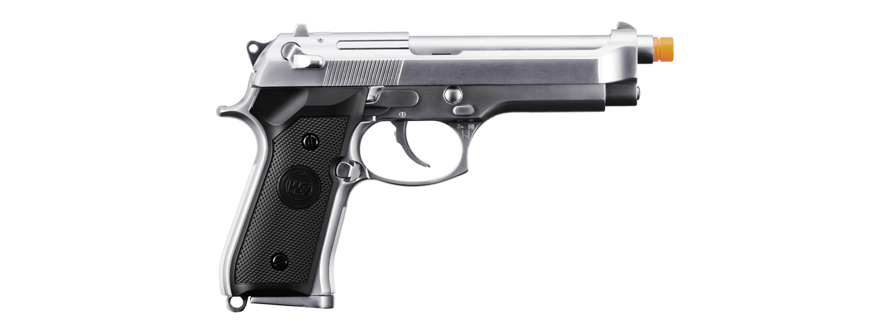 WE-Tech Full Metal M9 Tactical Gas Blowback Airsoft Pistol (Color: Silver) - Click Image to Close