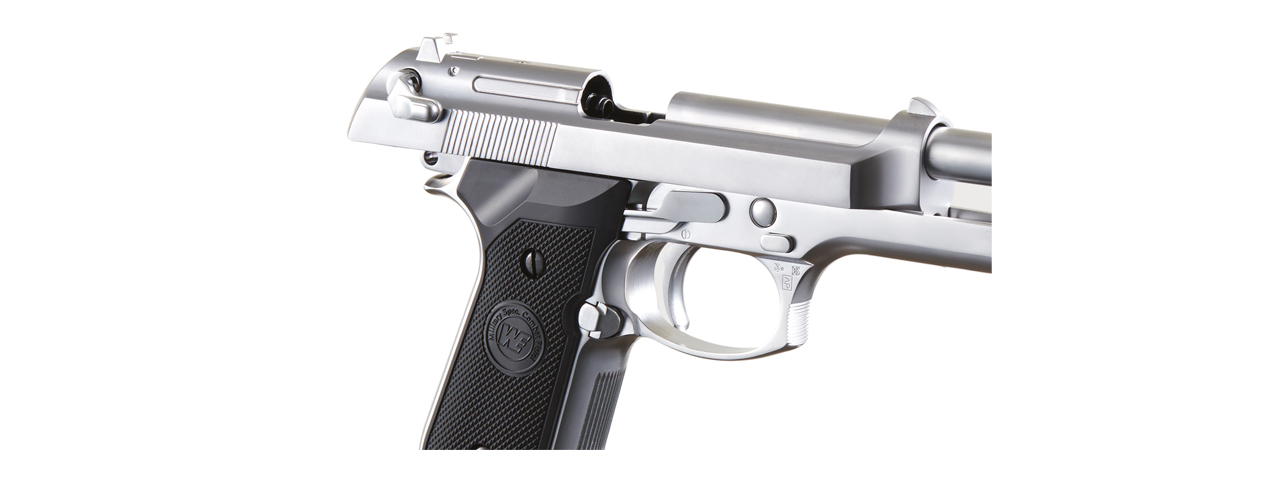 WE-Tech Full Metal M9 Tactical Gas Blowback Airsoft Pistol (Color: Silver) - Click Image to Close