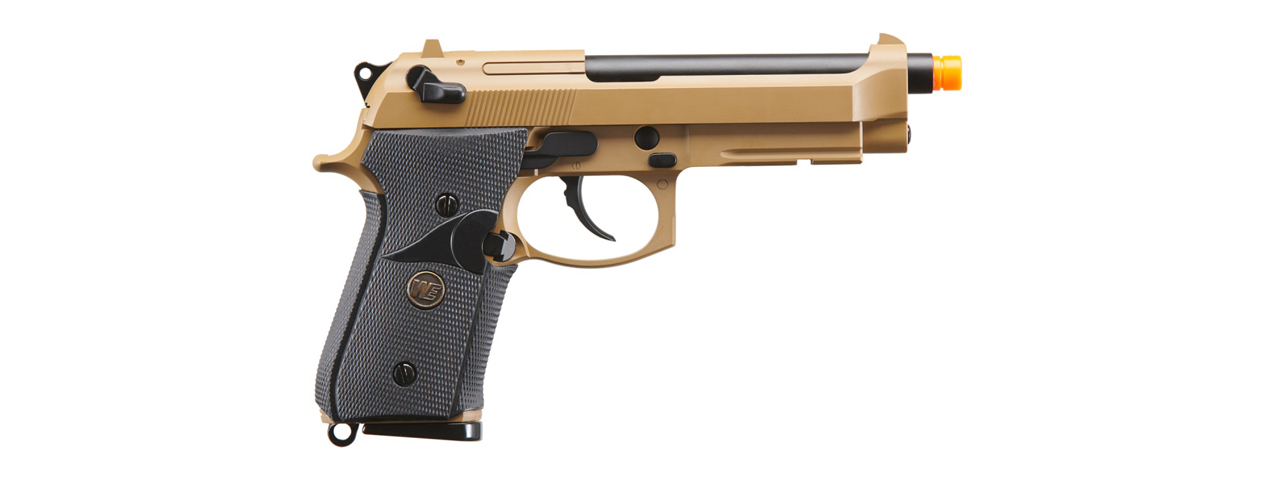 WE-Tech M9A1 Navy Gas Blowback Airsoft Pistol with No Markings (Color: Tan) - Click Image to Close